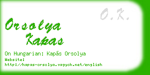 orsolya kapas business card