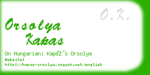 orsolya kapas business card